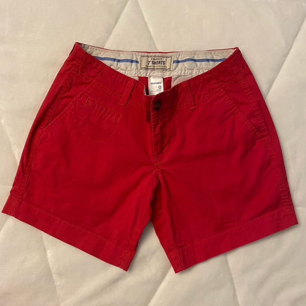 Old Navy Pink 7” Khaki Shorts